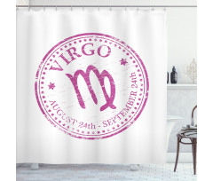 Pink Colored Horoscope Shower Curtain
