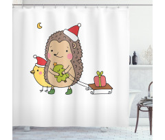Cartoon Bird and Tree Shower Curtain