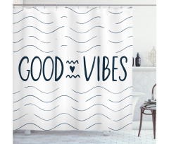 Sea Love Heart Shower Curtain