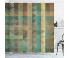 Triangles Mosaic Retro Shower Curtain