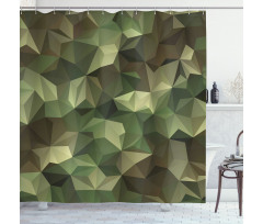 Geometric Fractal Camo Shower Curtain