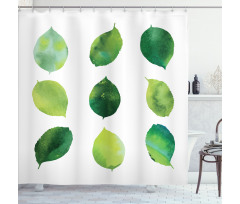 Watercolor Fresh Foliage Shower Curtain