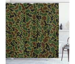 Green Forest Motif Shower Curtain