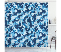Blue Toned Design Shower Curtain