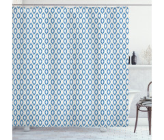 Aquatic Geometric Ovals Shower Curtain