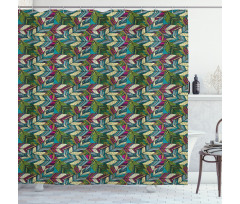 Exotic Feather Pattern Shower Curtain