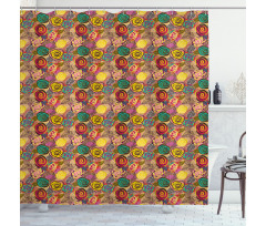 Colorful Rose Blossoms Shower Curtain