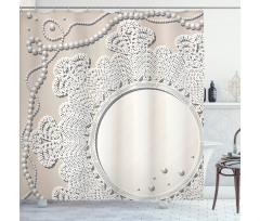 Medallion Lace Ornate Pearl Shower Curtain