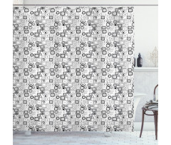 Vintage Squares Retro Shower Curtain