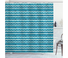 Ocean Waves Aquatic Shower Curtain