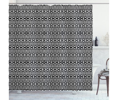 Grid Rows Pattern Shower Curtain