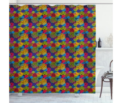 Circle Grunge Colorful Shower Curtain