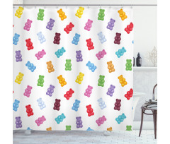 Vibrant Gummy Bears Shower Curtain