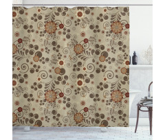 Swirls Curves and Dots Shower Curtain