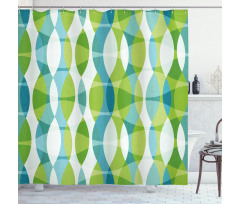 Geometric Oval Shapes Shower Curtain