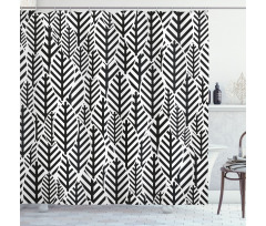 Modern Abstract Leaves Shower Curtain