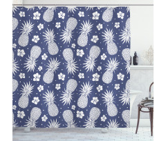 Pineapple Floral Vintage Shower Curtain