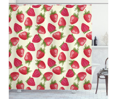 Strawberries Vivid Food Shower Curtain