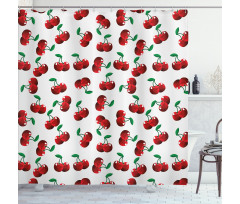 Vibrant Cherries Summer Shower Curtain