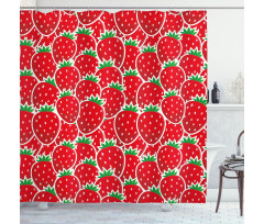 Yummy Strawberry Botany Shower Curtain