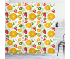 Fresh Citrus Kiwi Lemon Shower Curtain