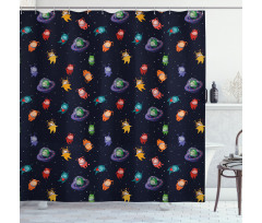 Aliens in Love Happy Shower Curtain