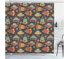 Outer Space Elements Shower Curtain