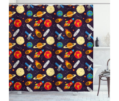 Universe Theme Earth Shower Curtain