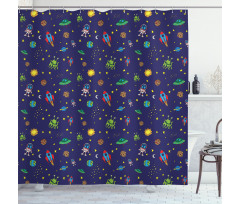 Doodle Cosmos Elements Shower Curtain