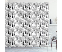 Abstract Forest Birds Shower Curtain