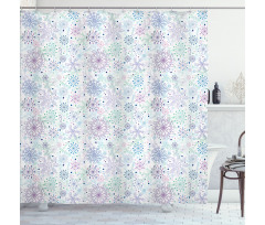 Pastel Snowflakes Joyful Shower Curtain