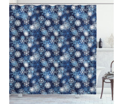 Ornate Snowflakes Xmas Shower Curtain