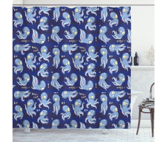 Cartoon Style Wildlife Shower Curtain