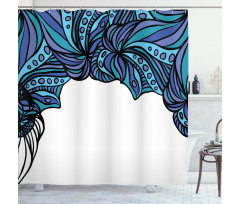 Abstract Marine Pattern Shower Curtain