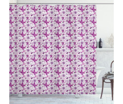 Purple Color Fauna Shower Curtain