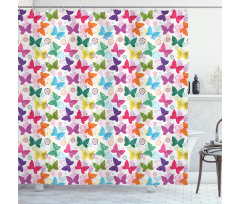 Vibrant Floral Happy Shower Curtain