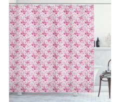 Pink Flowers Shower Curtain