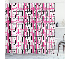 Wavy Lines Funky Shower Curtain