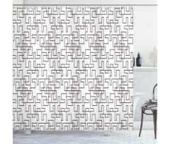Abstract Modern Grid Shower Curtain