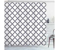 Crossed Rope Motif Shower Curtain