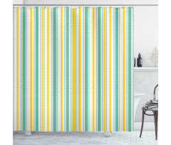 Summer Stripes Dots Shower Curtain