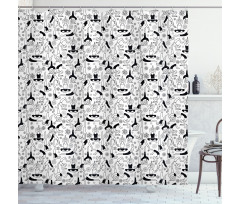 Monochrome Meditation Shower Curtain