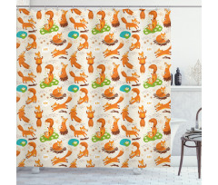 Stretching Fox East Asian Shower Curtain