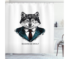 Business Animal in Suit Shower Curtain