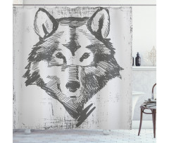 Detailed Sketch Canine Shower Curtain