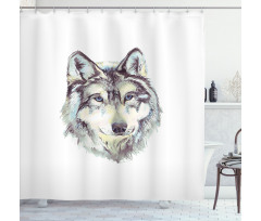 Hand Drawn Canine Head Shower Curtain