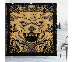 Card Style Angry Animal Shower Curtain