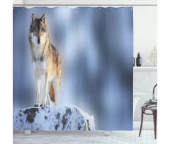 Carnivore Canine in Snow Shower Curtain