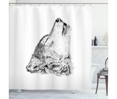 Monochrome Sketch Canine Shower Curtain