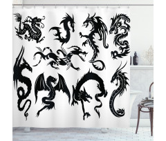 Oriental Monochrome Shower Curtain